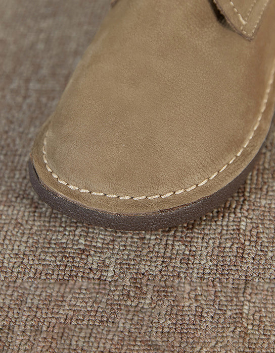 Chaussures plates confortables en cuir rétro à semelle souple