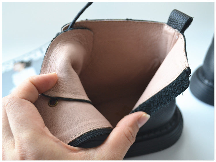 Comfortable Leather Lace-up Wide Toe Box Boots for Men 39-45