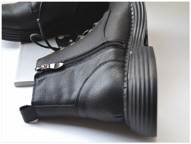 Comfortable Leather Lace-up Wide Toe Box Boots for Men 39-45