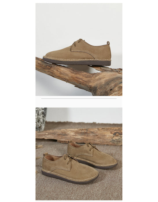 Chaussures plates confortables en cuir rétro à semelle souple