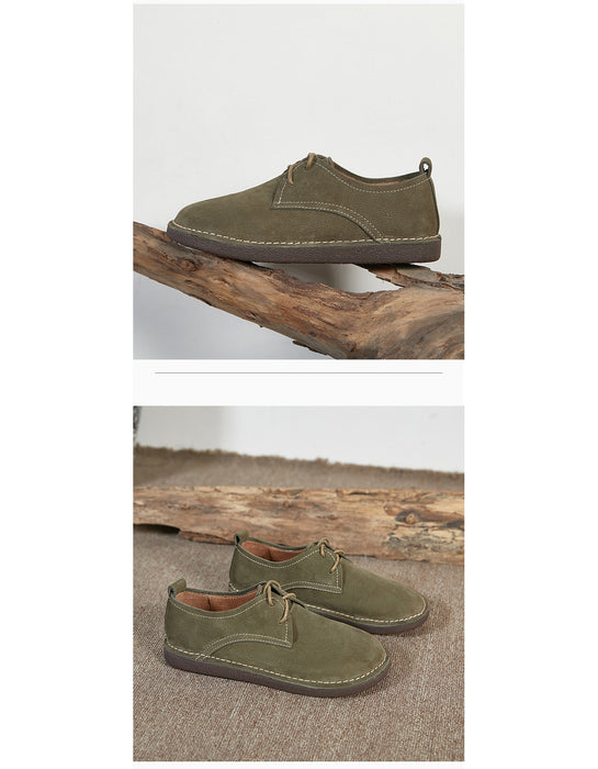 Chaussures plates confortables en cuir rétro à semelle souple