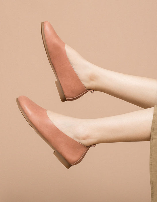 Cómodas bailarinas retro de piel suave para mujer talla 41