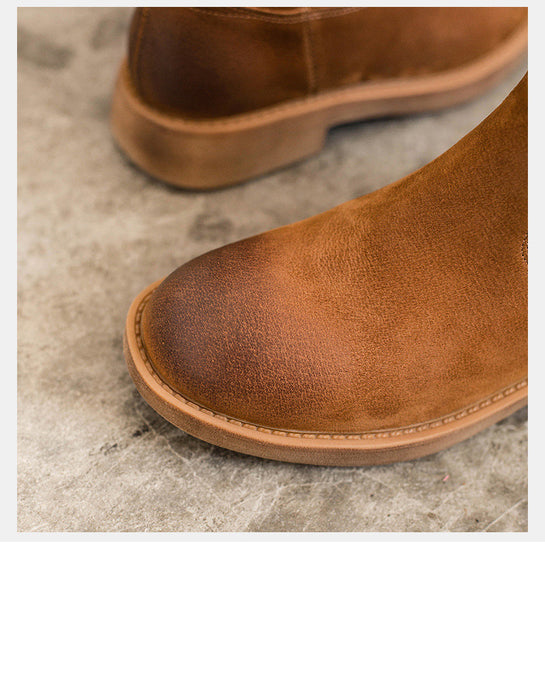 Handmade Real Leather Winter Martin Boots with Fur