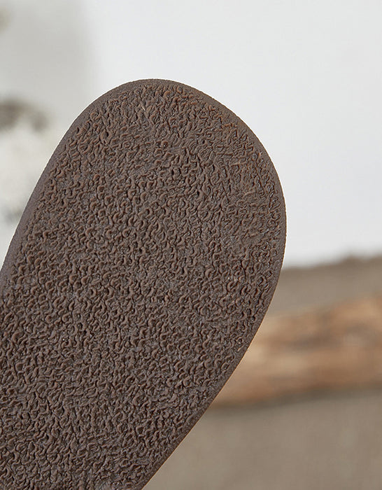 Chaussures plates confortables en cuir rétro à semelle souple