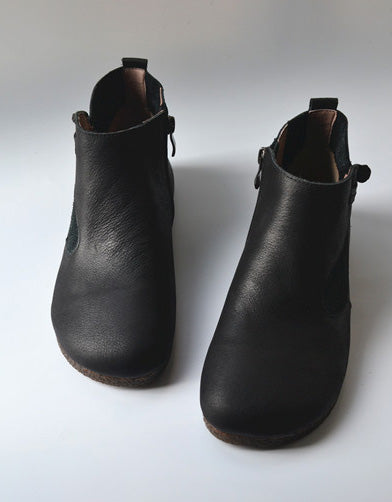 Bottes confortables en cuir à boucle et semelle souple pour femme