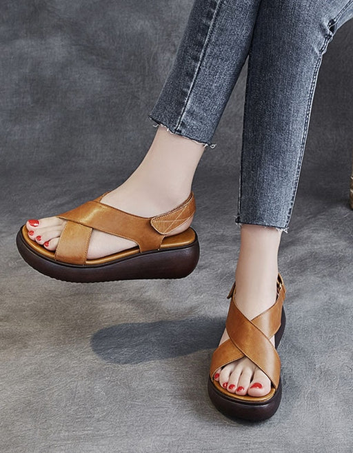 Summer Open-Toe Cross Strap Wedge Sandals July New Arrivals 2020 79.70