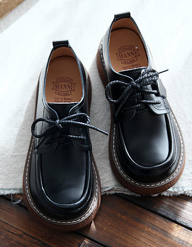 Autumn Platform Retro  Lace-up Loafers Sep Shoes Collection 2022 77.70
