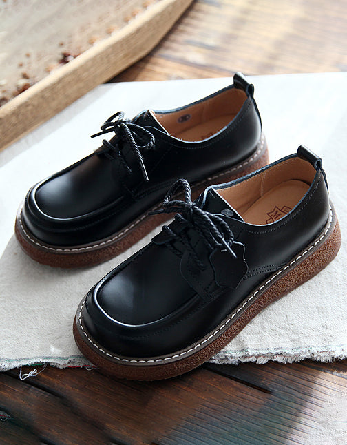Autumn Platform Retro  Lace-up Loafers Sep Shoes Collection 2022 77.70