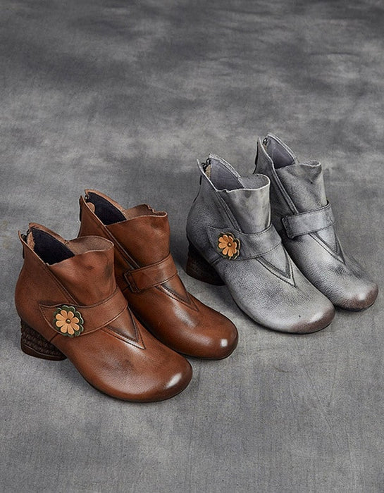 Autumn Winter Thick-Heel Retro Chunky Boots Aug New Trends 2020 91.00