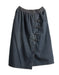 Buckle Hem Irregular Denim Mid-length Skirt Bottoms 47.70