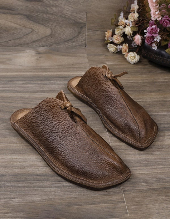 Handmade Leather Retro Slippers Women March New Trends 2021 77.60