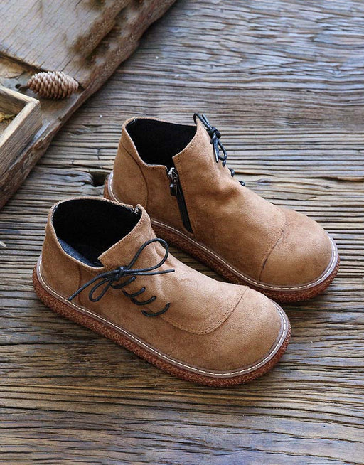 Handmade Retro Side Lace-up Suede Spring Shoes Feb Shoes Collection 2022 70.60