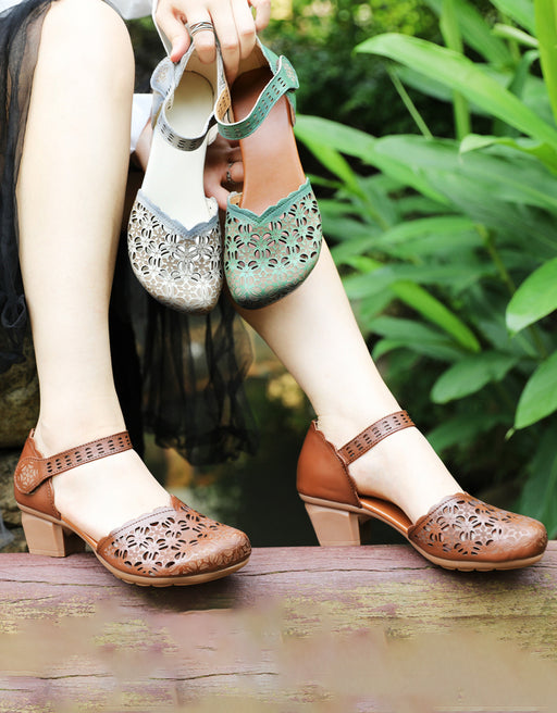 Handmade Retro Velcro Chunky Sandals July Shoes Collection 2022 77.80