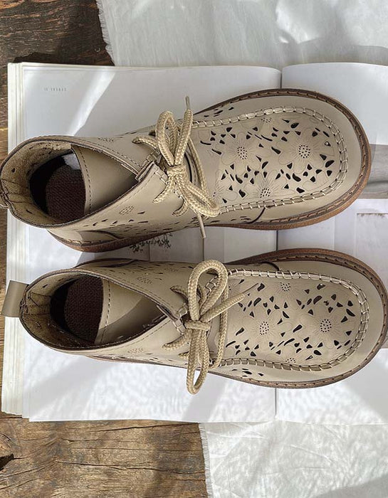 Comfortable Lace-up Hollow Retro Boots Sep Shoes Collection 2022 76.80