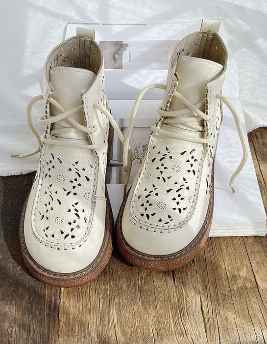 Comfortable Lace-up Hollow Retro Boots Sep Shoes Collection 2022 76.80
