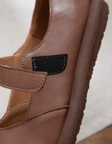 Wide Head Front Velcro Comfy Retro Flat Shoes June Shoes Collection 2022 77.00