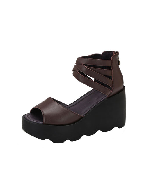 Handmade Fish Toe Ankle Strap Wedge Sandals July New Arrivals 2020 88.80