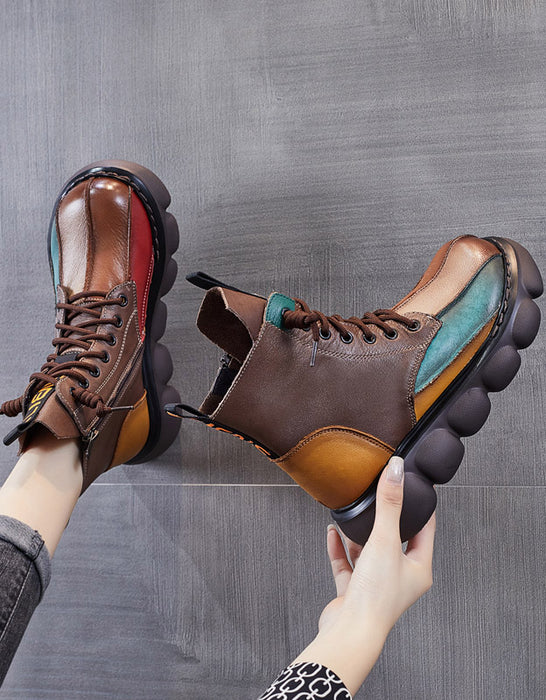 Splicing Leather Non-slip Waterproof Platform Boots Dec Shoes Collection 2022 138.90