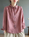 Oriental Style Embroidery Loose Linen Shirt Accessories 51.80