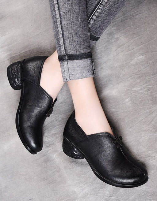 Retro Leather Shoes Non-Slip Chunky Heels June New 2020 66.40