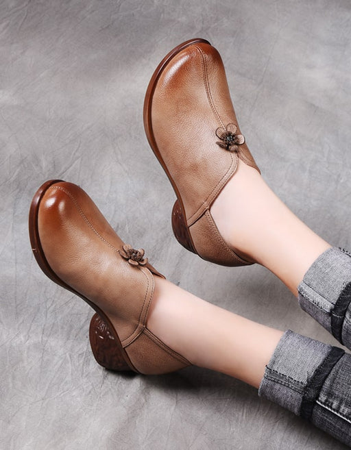 Retro Leather Shoes Non-Slip Chunky Heels June New 2020 66.40