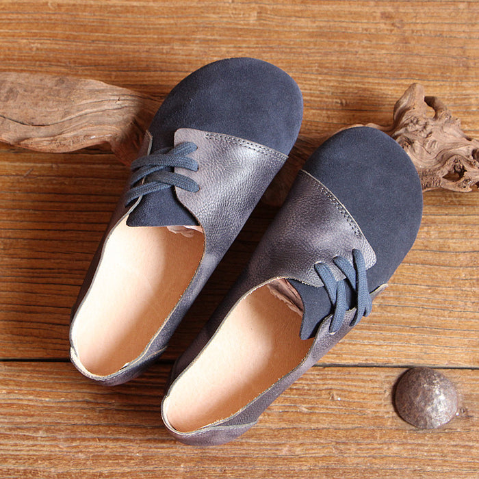 Comfortable Suede Side Lace-up Retro Flat shoes 34-41