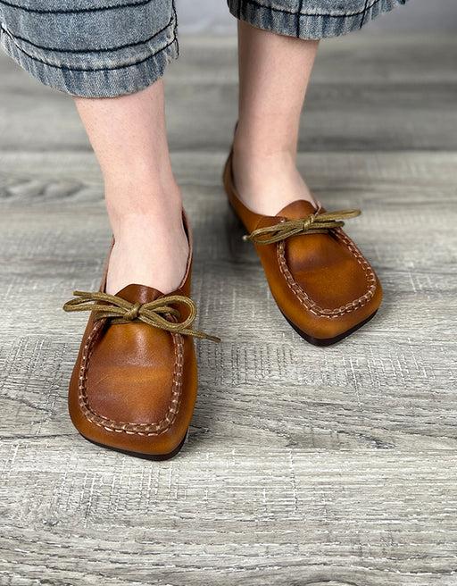 Square Toe Handmade Comfy Flat Shoes Feb Shoes Collection 2023 80.00