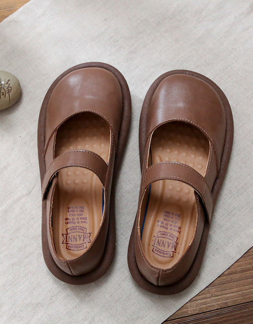 Wide Head Front Velcro Comfy Retro Flat Shoes June Shoes Collection 2022 77.00