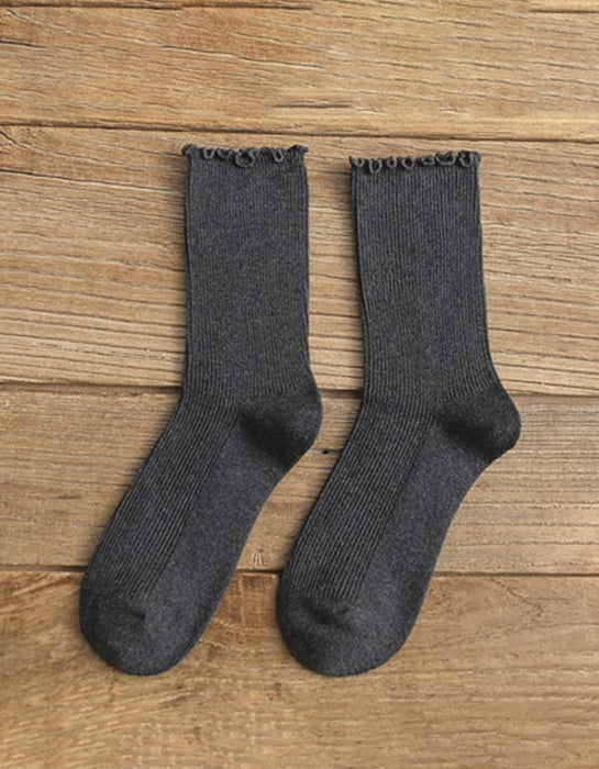 4 Pairs Sold Color Women's Tube Cotton Socks Accessories 28.50