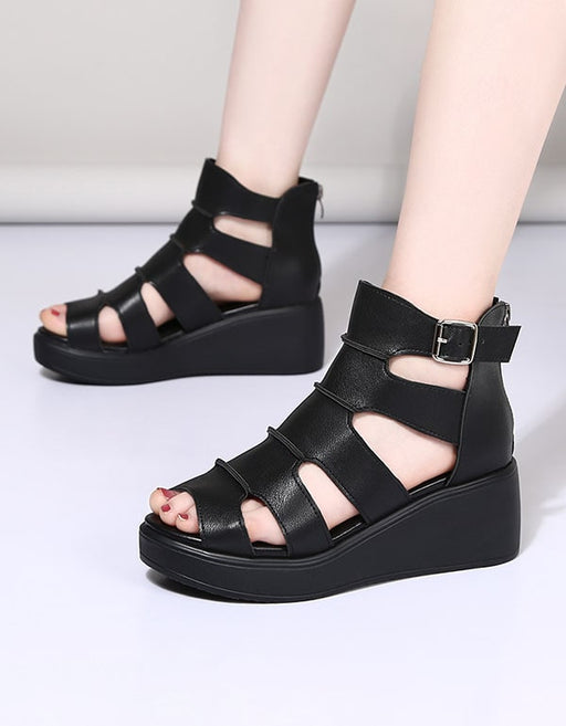 Women's New Retro Leather Ankle Strap Sandals Sep Shoes Collection 2021 55.60