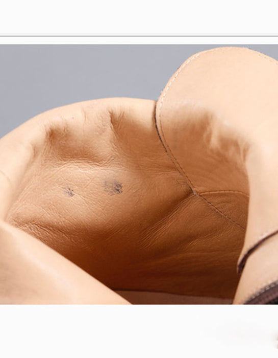 Winter Autumn Color Matching Leather Retro Platform Boots Oct Shoes Collection 2021 84.20