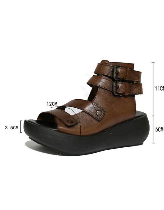 Handmade Women Retro Ankle Strap Sandals April Trend 2020 81.00