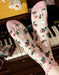 2 Pairs Vintage Flower Embroidery Transparent Socks Accessories 25.50