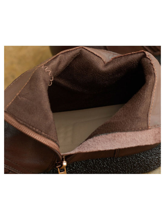 Chaussures rétro plates en cuir souple pour femmes