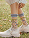 3 Pairs Transparent Embroidery Socks Purple Accessories 27.00