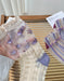 3 Pairs Transparent Embroidery Socks Purple Accessories 27.00