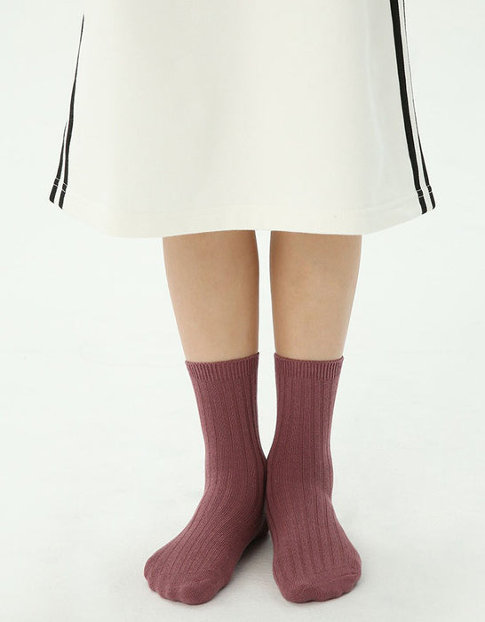 5 Pairs Double-needle Short Socks Breathable Cotton Children's Socks