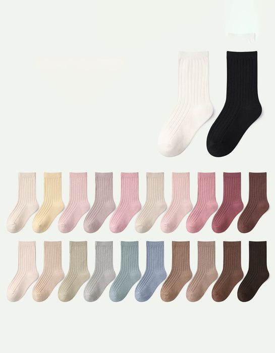 5 Pairs Double-needle Short Socks Breathable Cotton Children's Socks