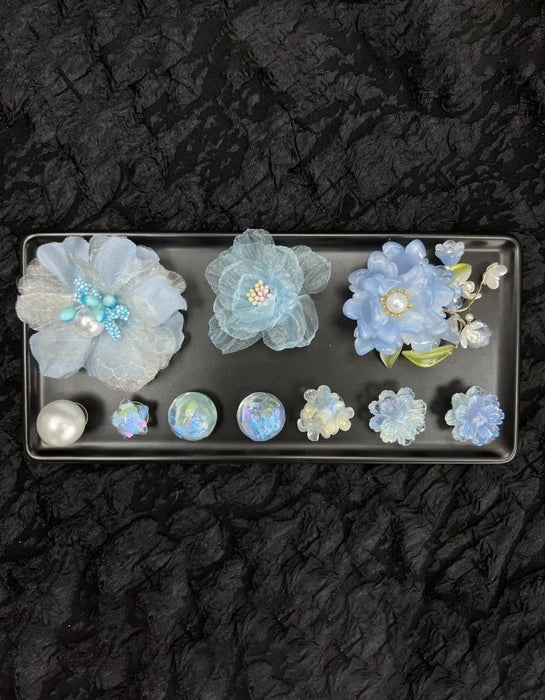 9 PCS Handmade Blue Series Shoes  DIY Accessories April Shoes Collection 2026 5.00