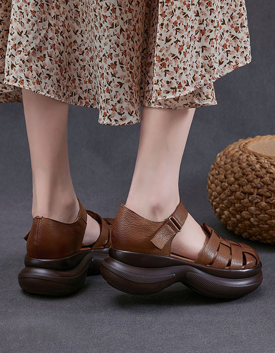 Sandales romaines compensées à imprimé floral d'été pour femmes