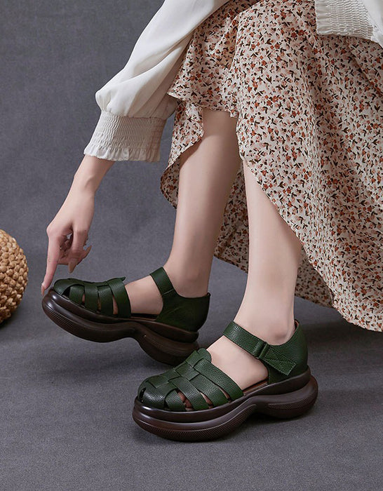 Sandales romaines compensées à imprimé floral d'été pour femmes