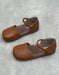 Ankle Strap Soft Sole Round Toe Flat Shoes Brown June Shoes Collection 2026 81.00