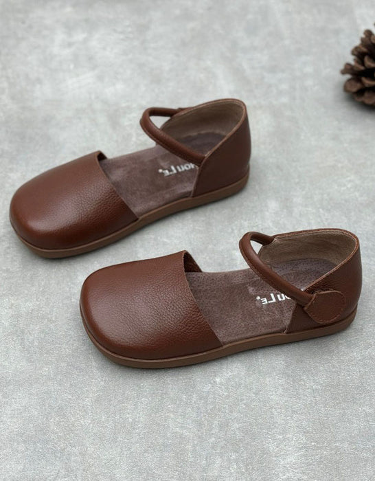 Ankle Strap Soft Sole Round Toe Flat Shoes Coffee June Shoes Collection 2026 81.00