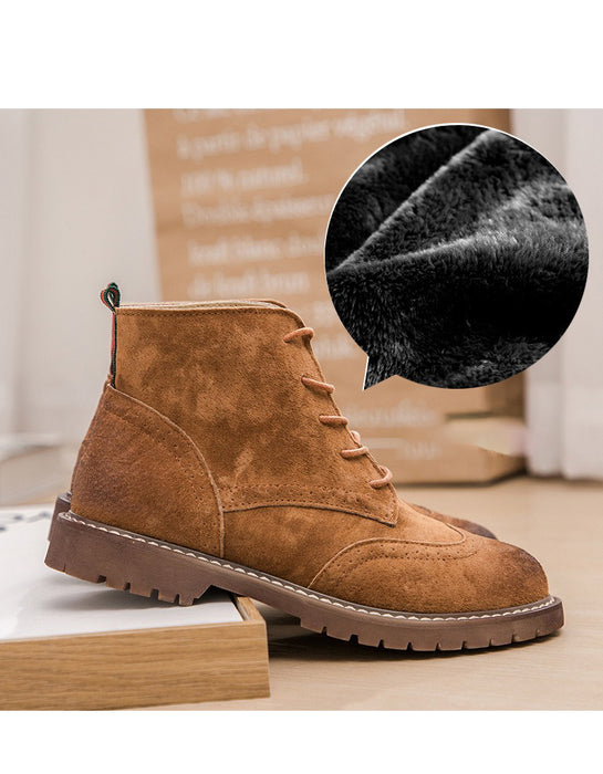 Autumn Brogue Style Casual Suede Ankle Boots 35-43