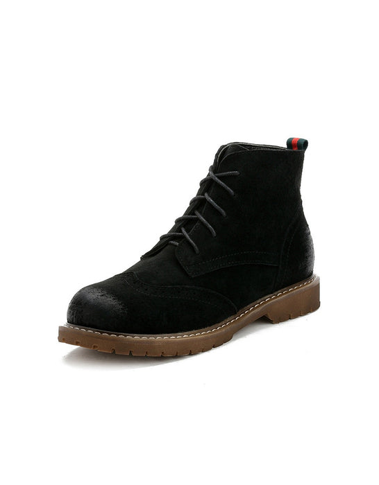 Autumn Brogue Style Casual Suede Ankle Boots 35-43