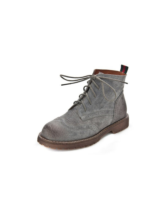 Autumn Brogue Style Casual Suede Ankle Boots 35-43