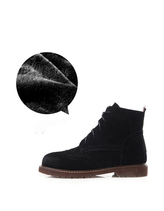 Autumn Brogue Style Casual Suede Ankle Boots 35-43