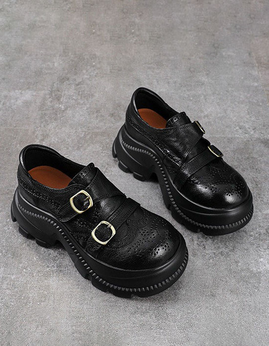 Autumn Brogue Style Double Buckle Strap Platform Chunky Shoes for Women, Obiono Sep Shoes Collection 2026, 89.99