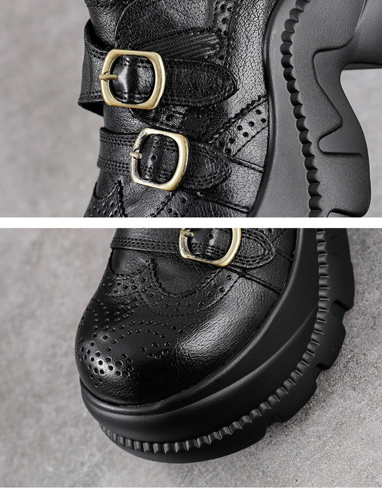 Autumn Brogue Style Double Buckle Strap Platform Chunky Shoes for Women, Obiono Sep Shoes Collection 2026, 89.99