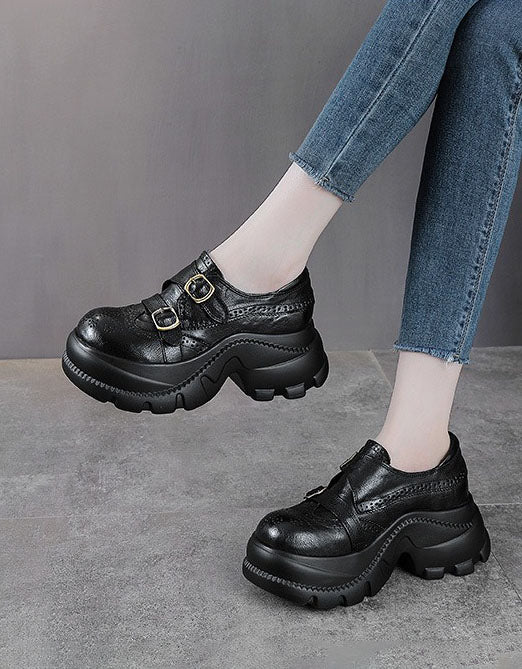 Autumn Brogue Style Double Buckle Strap Platform Chunky Shoes for Women, Obiono Sep Shoes Collection 2026, 89.99